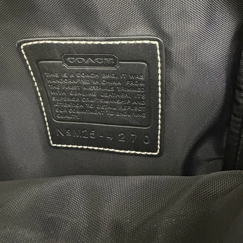 Vintage COACH Signature 4270 Logo Canvas Camera/Flight Bag sling Black Rare